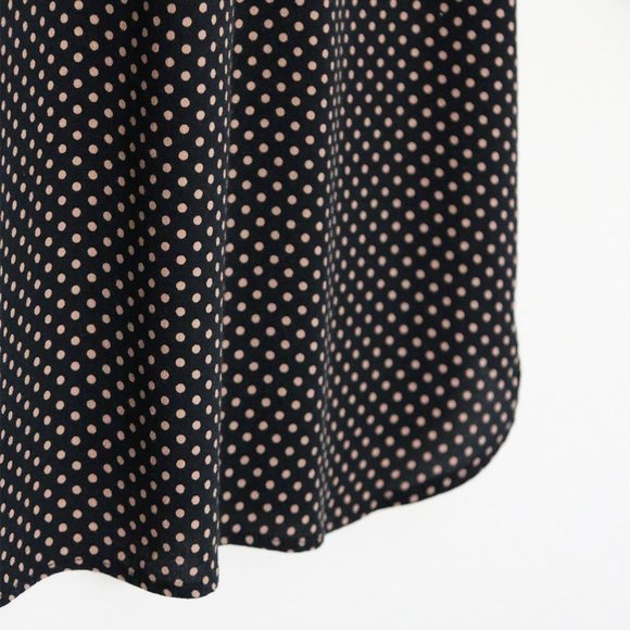 Madewell Black Cream Polka Dot 100% Viscose Long Sleeves Tunic Shirt Dress S - Picture 10 of 14